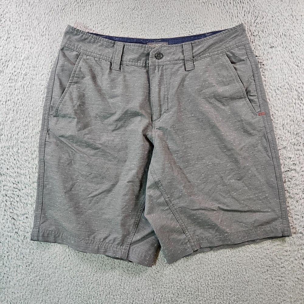 Toad & Co Shorts Men 32 x 10 Flat Front Textured Gray‎